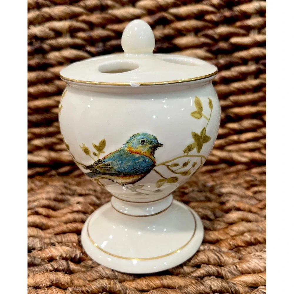 Gilded Birds 3 pc Bathroom Set Soap Dish Lotion Dispenser Toothbrush Holder NWT!